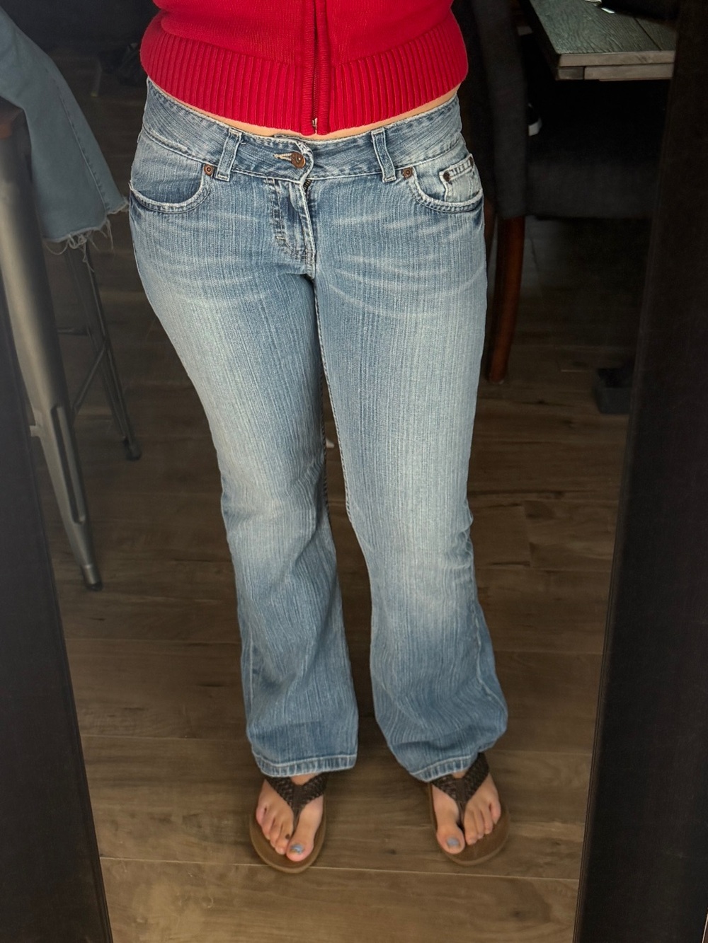 Vintage Y2K BKE Women's Light Wash low rise flare Jeans - size 28x29 1/2